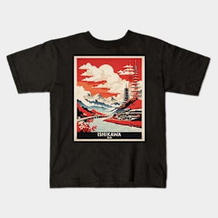 Ishikawa Japan Travel Vintage Tourism Poster Kids T-Shirt